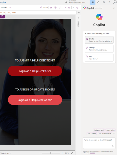 Canvas Apps Copilot